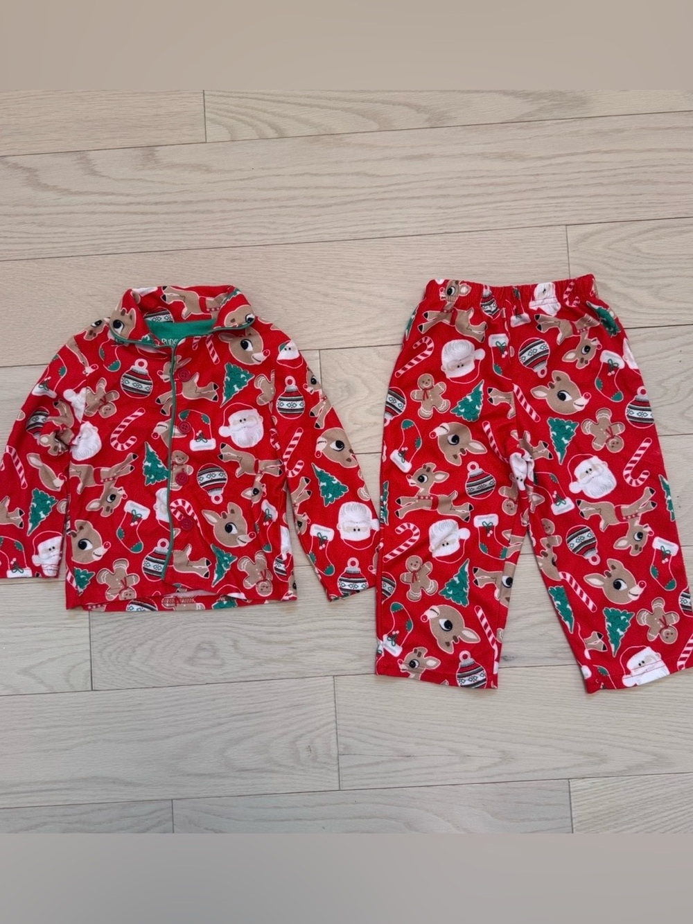 Kids Red Holiday Reindeer Pajama Set 2T